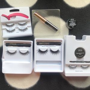 Magnetic eyeliner and faux minx lashes